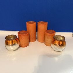Valentine’s Day’s Set Of 6 Cinnamon Candles Bonus 4 Glasses For LED Tea Light Cándeles 