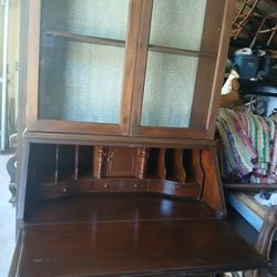Antique Secretary With Hutch Top