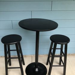 Bistro Table And Two Bar Stool 