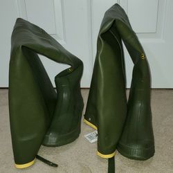Placrosse marsh hip boots size 16 with tags rubber green waders