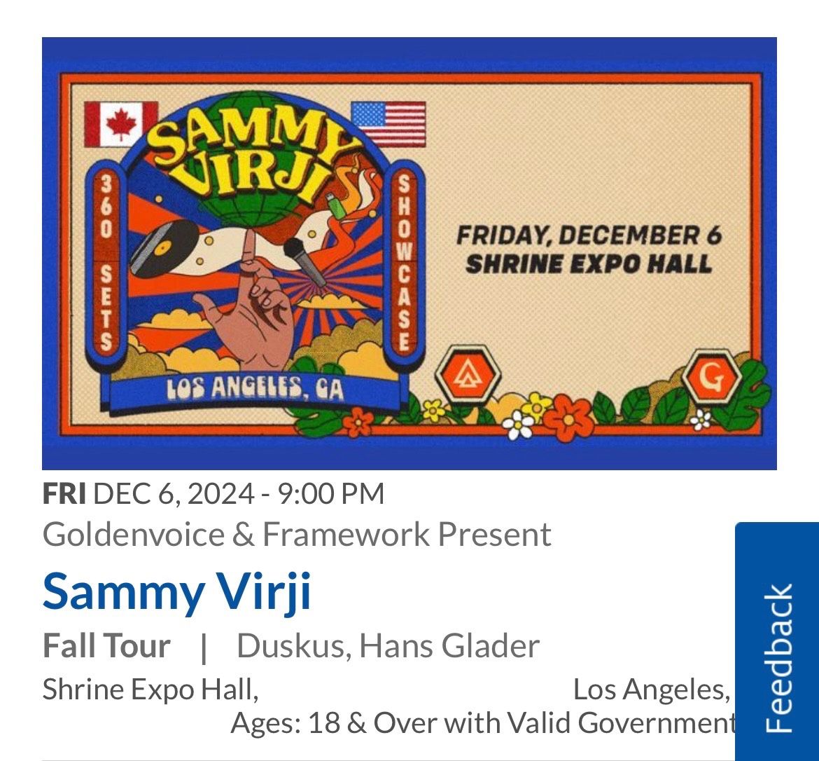 Sammy Virji 12/6 At The Shrine