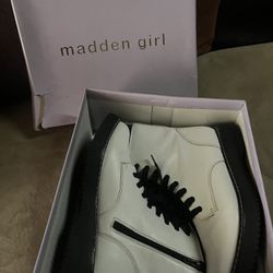 Madden Girl White Lace Up Boots 