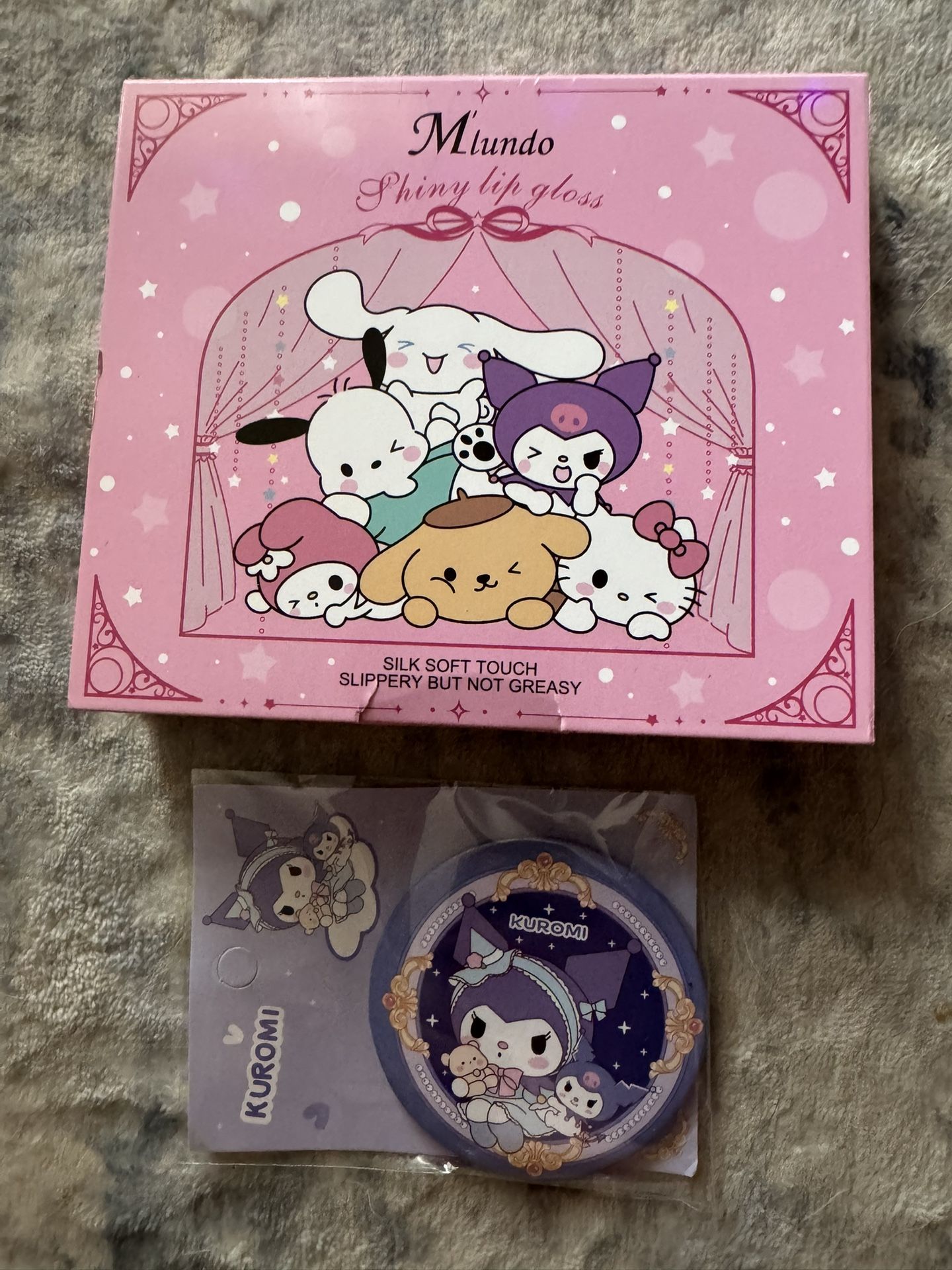 Sanrio M’lundo Shiny Lip Gloss And Kuromi Pocket Mirror