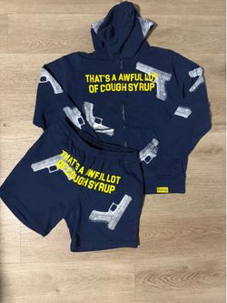 NAVY BLUE ALOCS SHORT/HOODIE SET