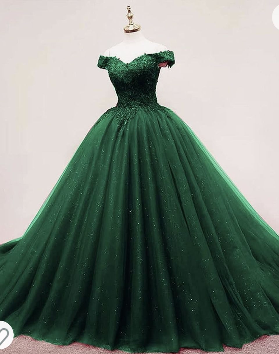 Quinceañera Emerald Green Ball Gown 