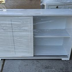 White Cabinet With Sliding Door