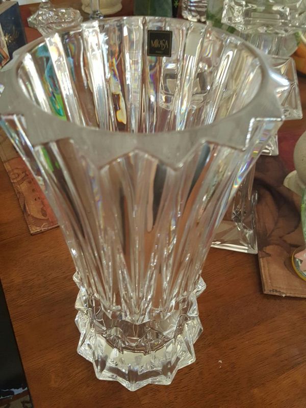 Vintage Mikasa Rainier 10 75 Crystal Vase Heavy For Sale In