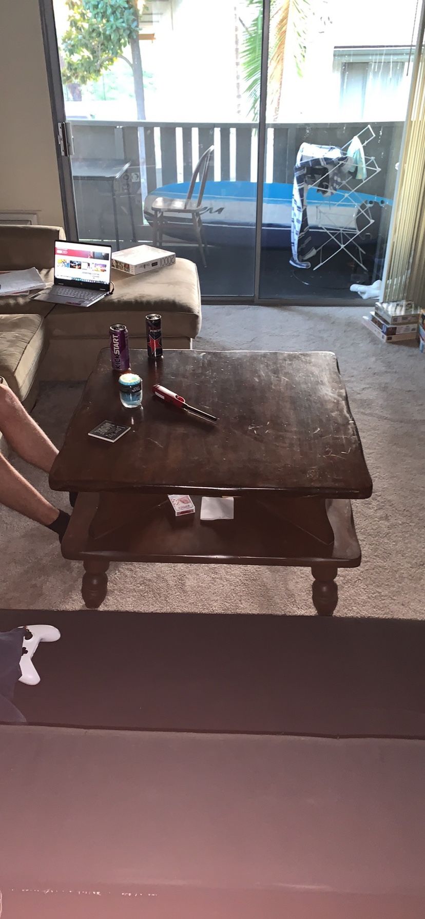 wooden coffee table