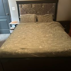Queen Bedframe & Side Table - EVERYTHING MUST GO BY 9/1