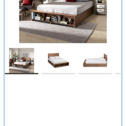 Ashley Furniture Wood Storage Bed Frame and Headboard - KING