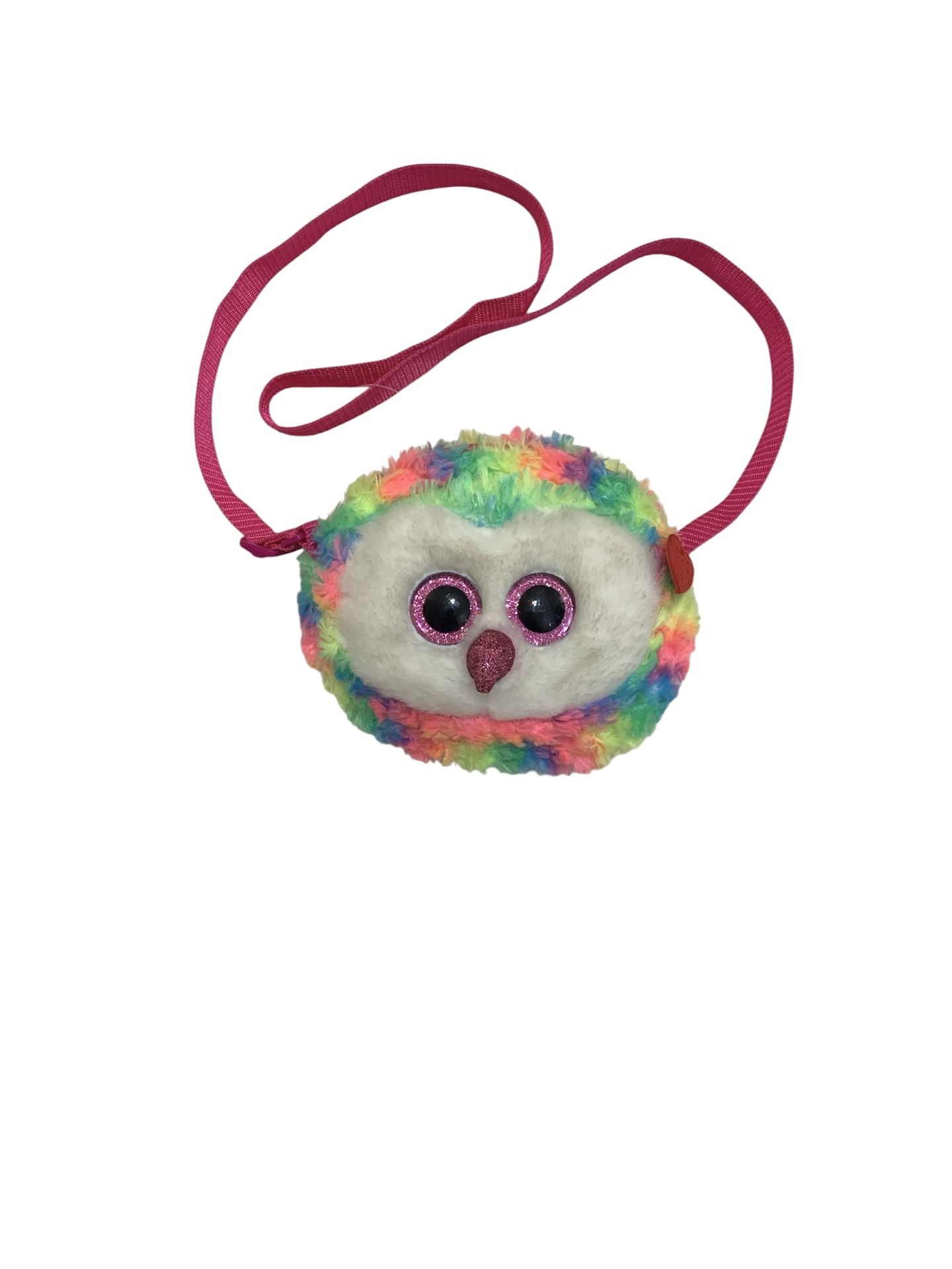 Ty Gear Owen Owl Beanie Boo Plushie Rainbow Crossbody Girls Play Purse Bag