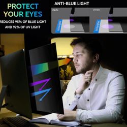 24" Privacy Screen Filter for 16:9 Monitors by Peslv (2-Pack) Anti-Glare & Blue-Light Block