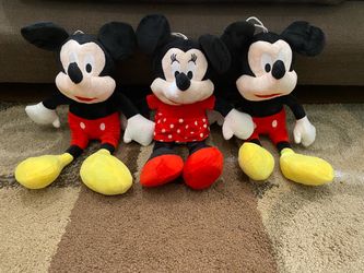 Mickey and Minnie Mouse Plush Stuffed Toys Set of 3