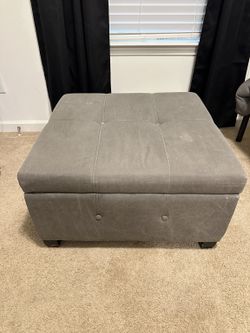Gray Storage Ottoman – $20