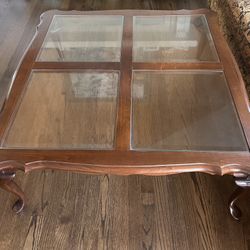 Coffee Table/solid Wood With Glass