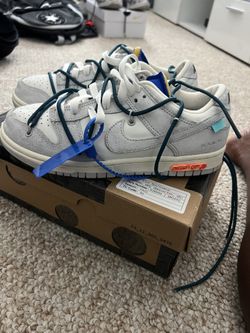 Off White Grey And White Dunks Size 6