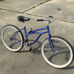 blue beach cruiser bicycle/bike