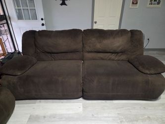 Brown power love seat and couch