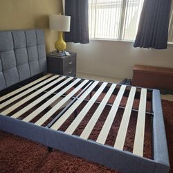 Full Upholstered Platform Bed 