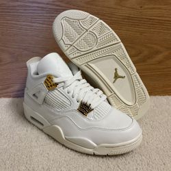 Nike Jordan 4 White Gold Metallic