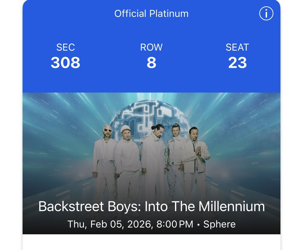 Backstreet boys Concert ticket