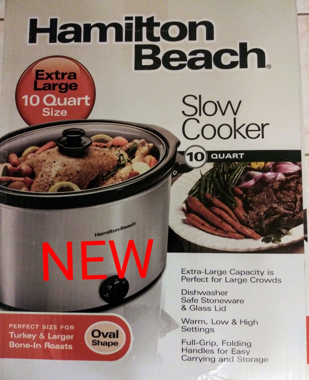Extra large Slow cooker 10 quart