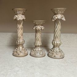 Set De 3 Portavelas De Home Interiors 9 1/2 Tall and 12 Tall