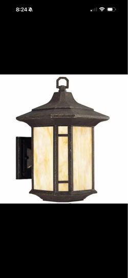 Progress Lighting Arts And Crafts 1-Light Weathered Bronze Honey Art Wall Sconce