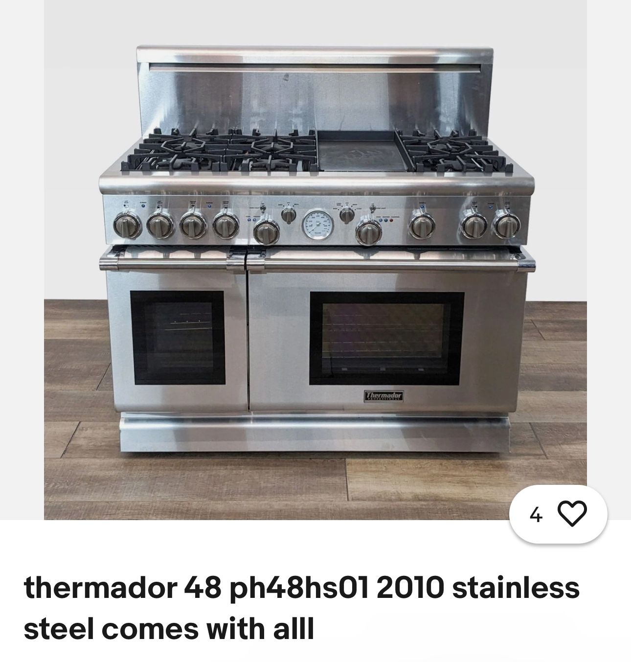Gently Used 2010 Thermador 48" range and hood
