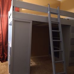 Loft Bed With Desk And Drawers Twin Size