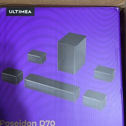 ULTIMEA 7.1ch Soundbar with Wireless Subwoofer, Virtual Surround Sound System for TV, App Control, 410W Peak Power, Sound bar for TV, 4 Wired Surround