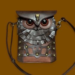 Steampunk Crossbody Owl Bag