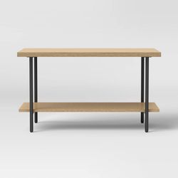 Wood and Metal Coffee Table with Storage Shelf Natural Finish - Room Essentials™