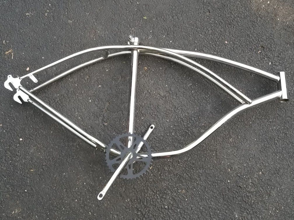 26 inch Schwinn style cruiser stingtay bike frame chrome $75 firm