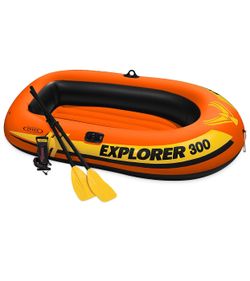 Blow up raft boat. Paddles included brand new in box great for river floats