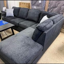 Slate Gray L Shaped Sectional With Chaise/ Fast Delivery 