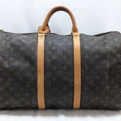  LOUIS VUITTON Monogram Keepall 50 Boston Bag Brown