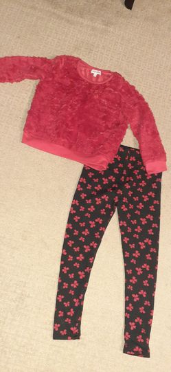 6T beautiful fluffy top w leggings 79936