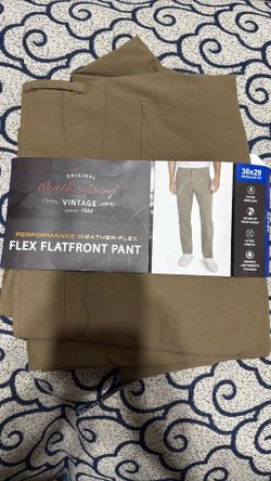 Weatherproof vintage flex flat front paint for men’s size 36 x 29 regular fit