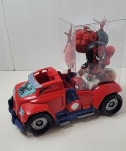 SPIDER-MAN: 2009 Spider-Man Battle Truck  & (9) Nine Miscellaneous Spider-Man Universe Toys
