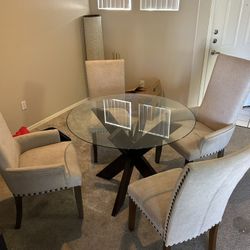 Round glass Dining Table