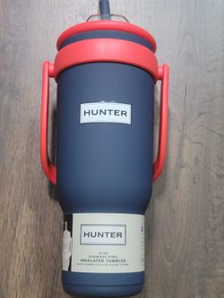 Hunter 40 Oz Insulated Stainless Steel Tumbler Red Handle Blue