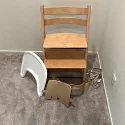 Stokke Tripp Trapp High Chair w/ Tray & Baby Set – Natural Wood