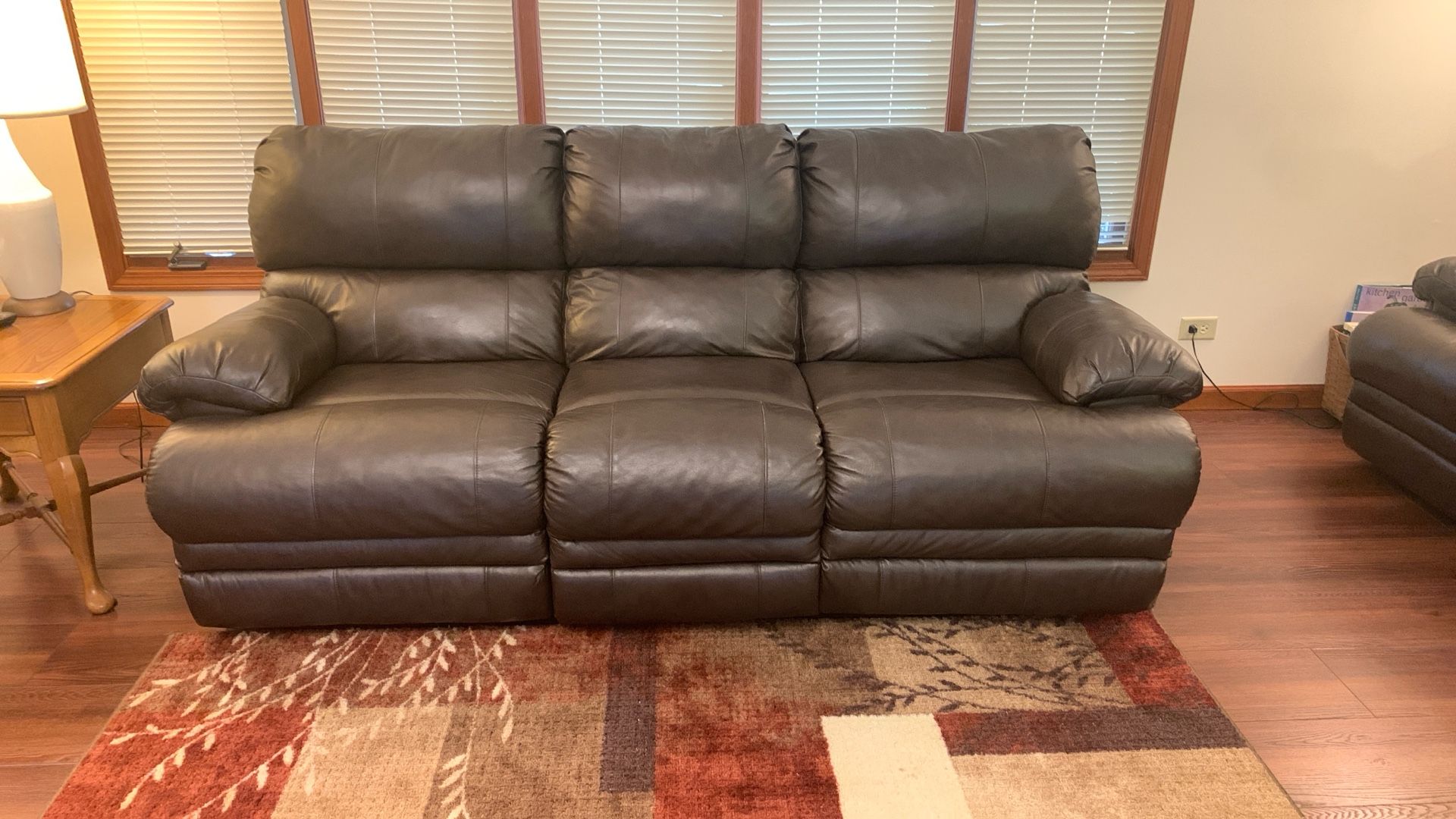 90 Inch Reclining Leather Couch