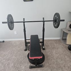 Weight Bench Bar And Weights 