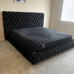 $699 New In Box King Bed Frame With Mattress (Read Description Below)