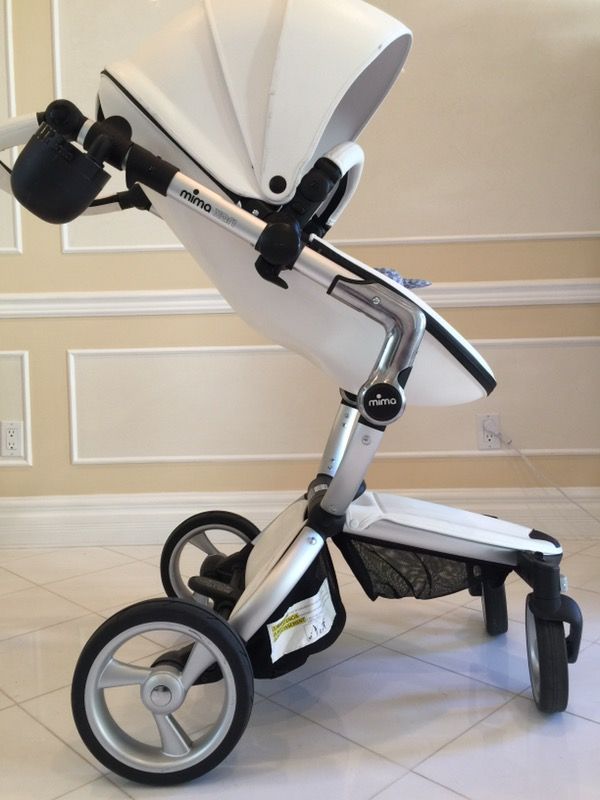 Mima Xari white leather baby stroller. Aluminum chassis. Original price 1350 for Sale in