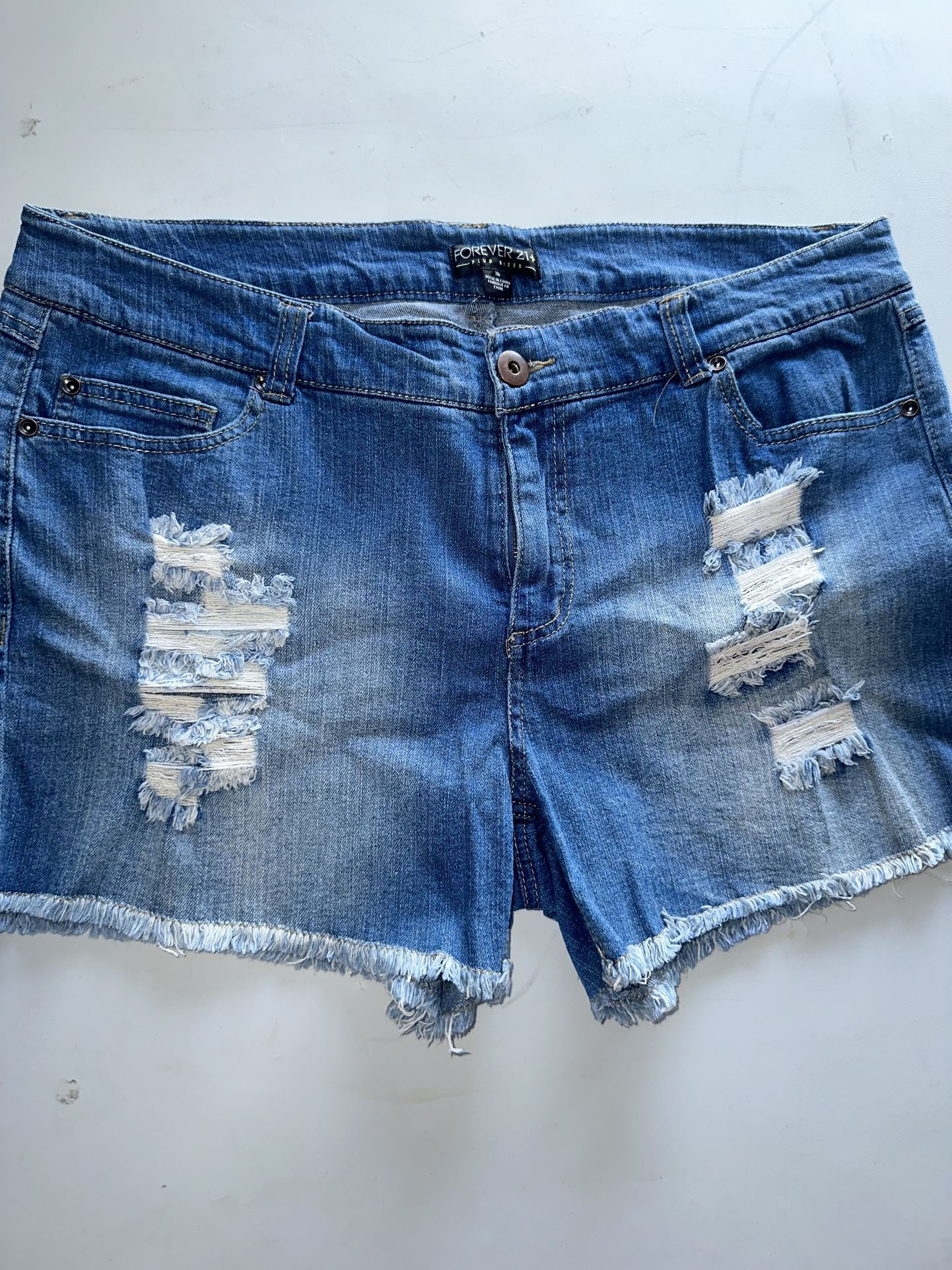 Forever 21 Distressed Blue 16 Denim Shorts