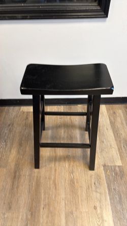 Black Wood Saddle Seat Bar Stool