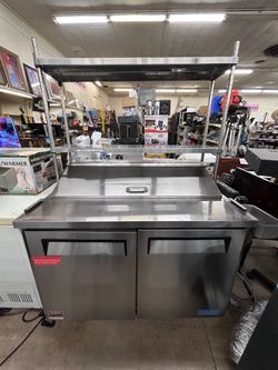 SALE 48" Turbo Air M3 Sandwich Prep Table Refrigerator Model MST-48 | 2 Door Commercial Prep Station